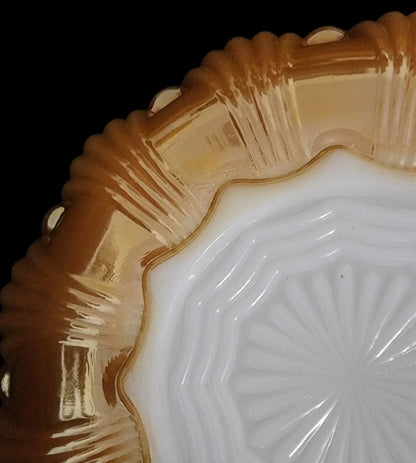 Vintage Anchor Hocking Robins Egg Blue Glass Deviled Egg / Oyster Plate Server Dish With Gold Trim ~ 10" - Timeless Treasures  Emporium1