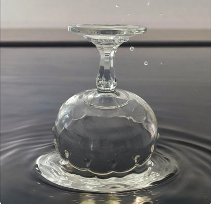 Vintage Indiana Glass Teardrop Design Clear Glass Compote Pedestal Compote Bowl 7.5” Scalloped - Timeless Treasures  Emporium1