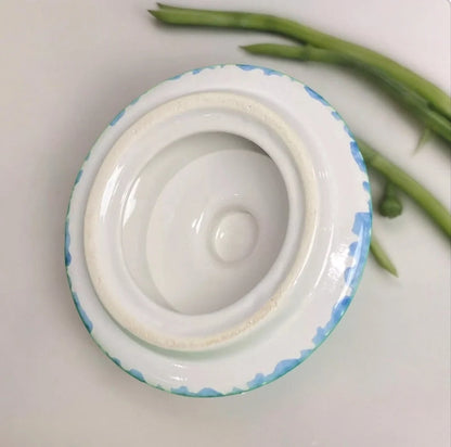 Vintage Replacement Corelle Stoneware BLUE HEARTS 16-Oz Ceramic Onion Soup Bowls Crock Mini Pot w/Lid ~ 5" - Timeless Treasures  Emporium1