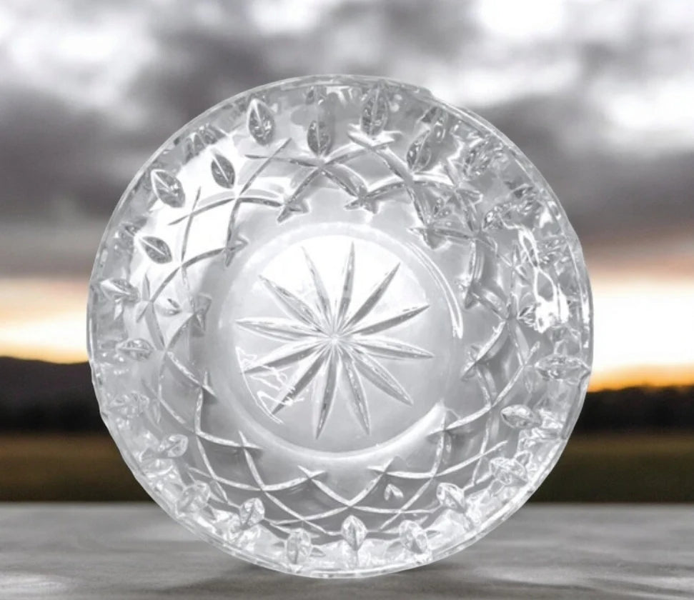 Gorham Crystal 1831 Lady Anne Pattern Nice Heavy Salad Serving Bowl, Made in Germany ~ 9-1/4" x 4-1/4" - Timeless Treasures  Emporium1