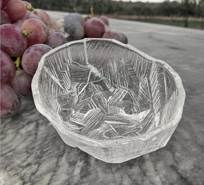 HOYA GLASS Bowl From JAPAN Icy Textured Fruit Serving Bowl - Timeless Treasures  Emporium1