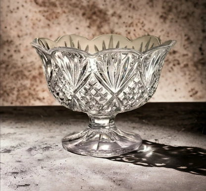 Dublin Crystal 5 Piece Scalloped Footed Trifle Bowl 75oz & Ice Cream Bowl 10oz Set - Timeless Treasures  Emporium1
