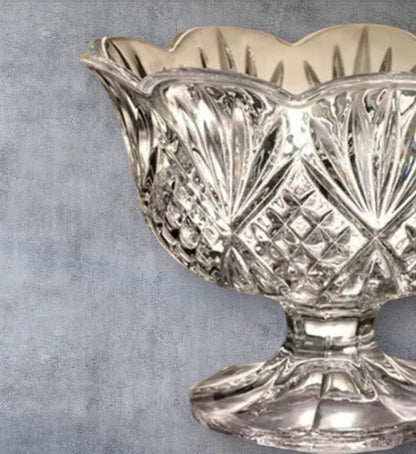 Dublin Crystal 5 Piece Scalloped Footed Trifle Bowl 75oz & Ice Cream Bowl 10oz Set - Timeless Treasures  Emporium1