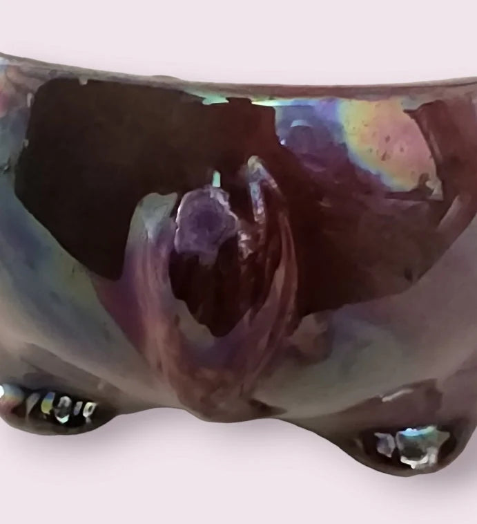 Iridescent Ceramic Glazed Turkey Gobbler Figure Gravy Boat (RARE) ~ 6-1/2" - Timeless Treasures  Emporium1