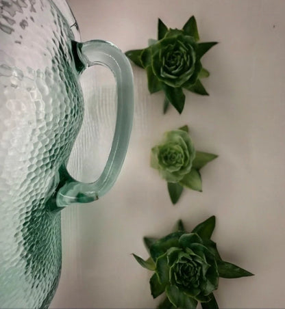 Vintage Coca Cola Green Pebbled Glass Pitcher ~ 64oz