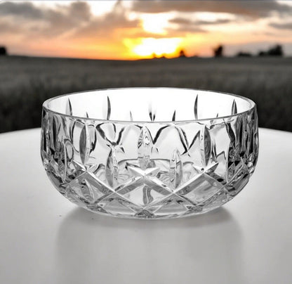 Gorham Crystal 1831 Lady Anne Pattern Nice Heavy Salad Serving Bowl, Made in Germany ~ 9-1/4" x 4-1/4" - Timeless Treasures  Emporium1