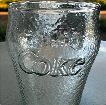 Oversized Green Coca-Cola Raised Ripple Letters Pebbled Drinking Glass 16oz Tumbler Collectible Glassware - Timeless Treasures  Emporium1