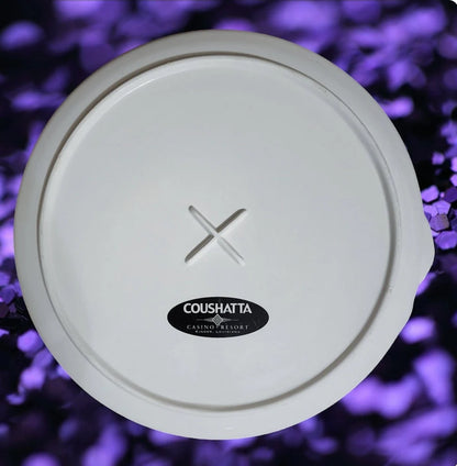 White and Black Mardi Gras Serving Platter -13"D - Timeless Treasures  Emporium1